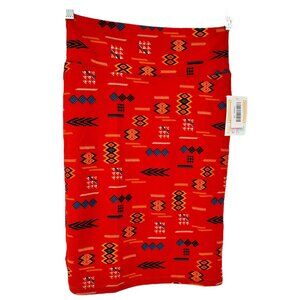 LuLaRoe Cassie Skirt XS Orange Southwestern Tribal Look Pencil Skirt NWT
